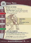 D&D Miniatures Desert of Desolation FERAL TROLL #49 2.0 Stat Card Promo