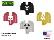 for Springfield Echelon Slide Cover Back Plate Aluminum Engraved Skulls