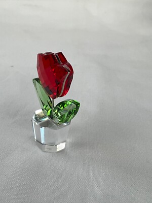 Swarovski Crystal Happy Flowers Red Tulip Flower in Pot Swarovski Crystal Happy Flowers Red Tulip Flower in Pot