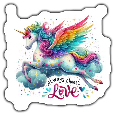 MAGICAL UNICORN MagnetS, ALWAYS CHOOSE LOVE RAINBOW Magnet, CUTE COLORFUL UNIC