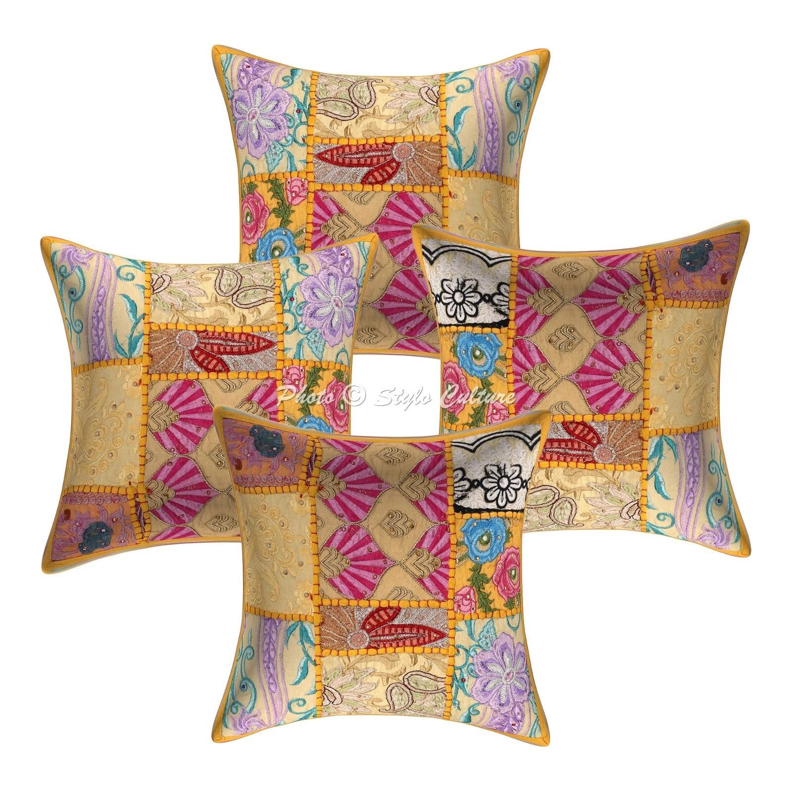 Vintage Cushion Cover Patchwork Sofa Cover Ethnic Decorative Bohemian Home Decor
