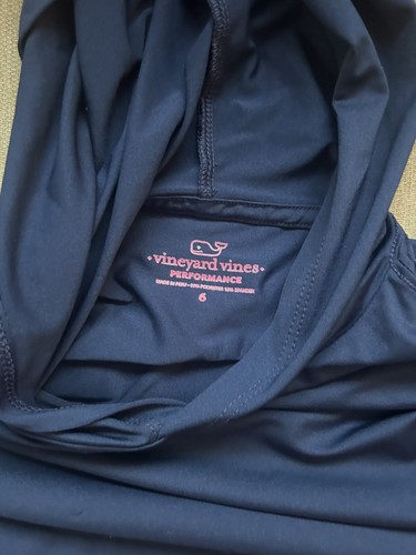 Vineyard Vines Girls Size 6 Blue/ Pink Hoodie Shirt Top Athletic EUC - Picture 3 of 4