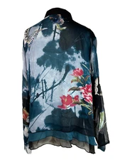 L Citron Santa Monica Silk Butterfly Top Crop Double Layer