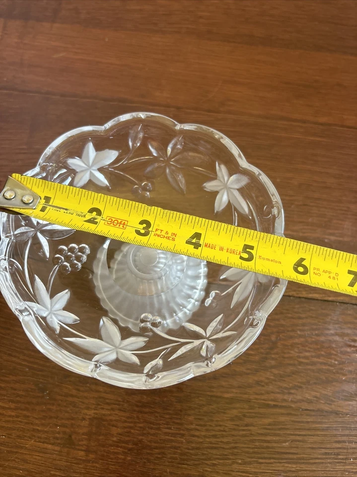 Tigela de vidro Mikasa Garden Terrace pés Bon compota prato de doces geladeiras - Imagem 4 de 4