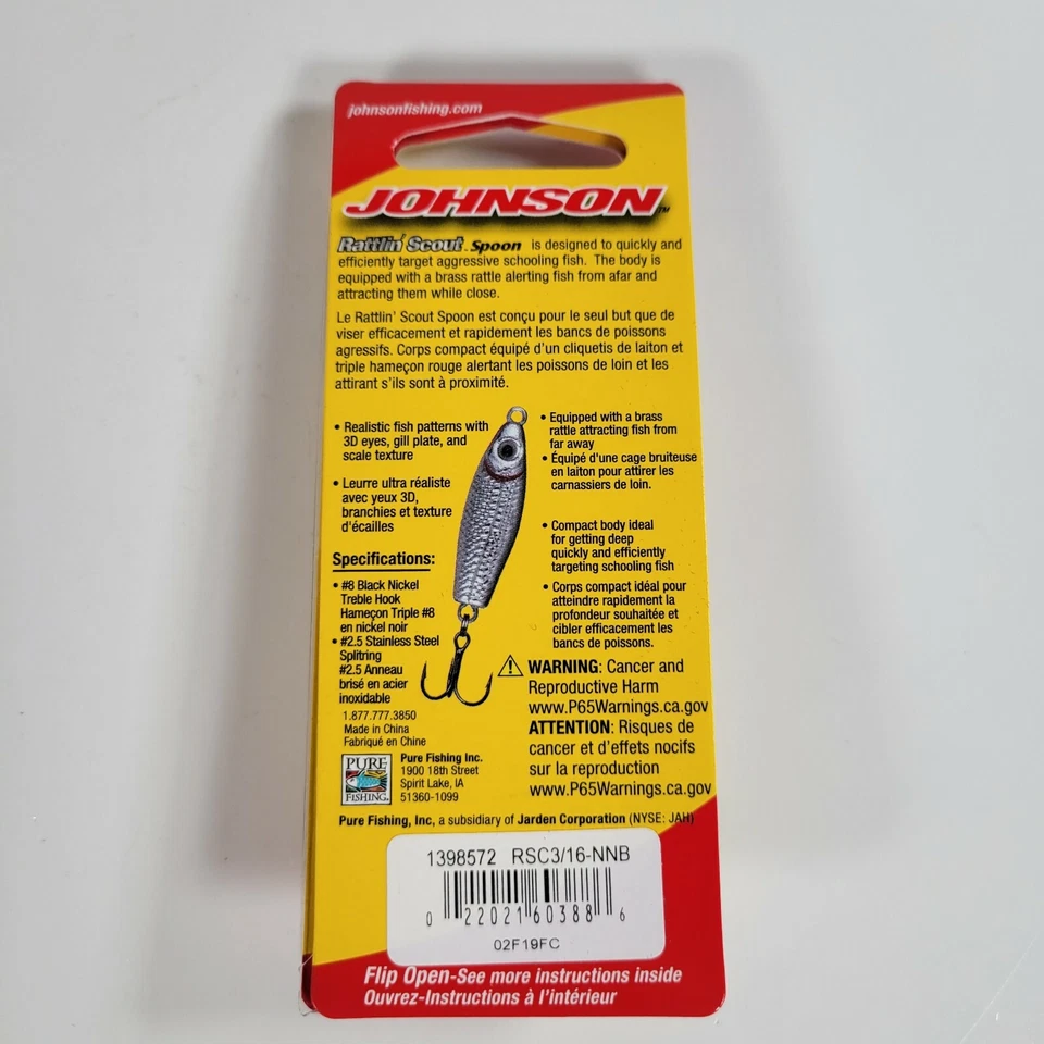 Cucharas Scout Johnson Rattlin 3/16 onzas níquel azul RSC3/16-NNB Foto 2 de 4