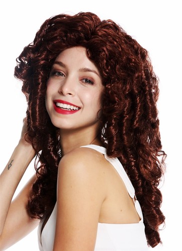 Perücke Damen Karneval Barock Cosplay Korkenzieherlocken lang rotbraun 91056 - Bild 3 von 4