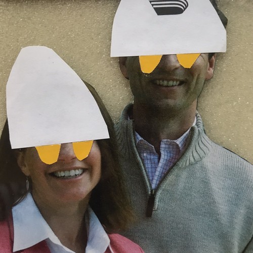 Original Collage Artwork Dystopian Strange Unusual Man Woman Family Portrait 4x6 - Picture 4 of 7