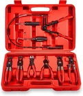 Flexible Automotive Hose Clamp Clip Plier Tool Set Swivel Jaw Flat Angled Band