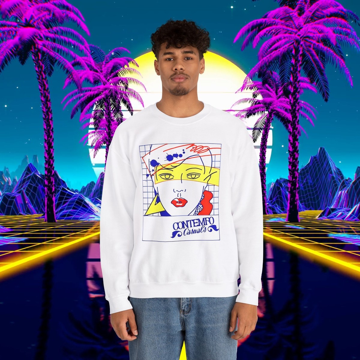 Custom Contempo Casuals Sweatshirt Unisex Retro 80s 90 Vintage Men