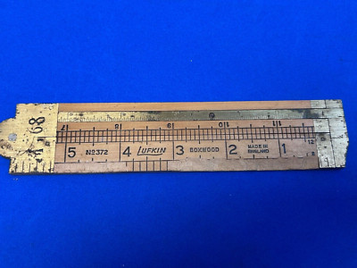 Vintage Lufkin Rule Co. No. 372 Boxwood Brass Ruler for Parts READ