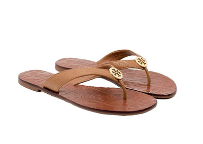 tory burch tan flip flops