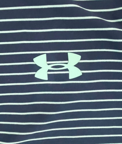 Under Armour Heat Gear Loose Blue Striped Polo Mens XL - Picture 4 of 4