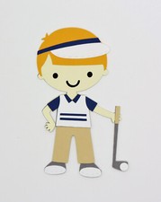 Golf Player Golfer Boy Paper Doll Die Cut Scrapbook Embellishement