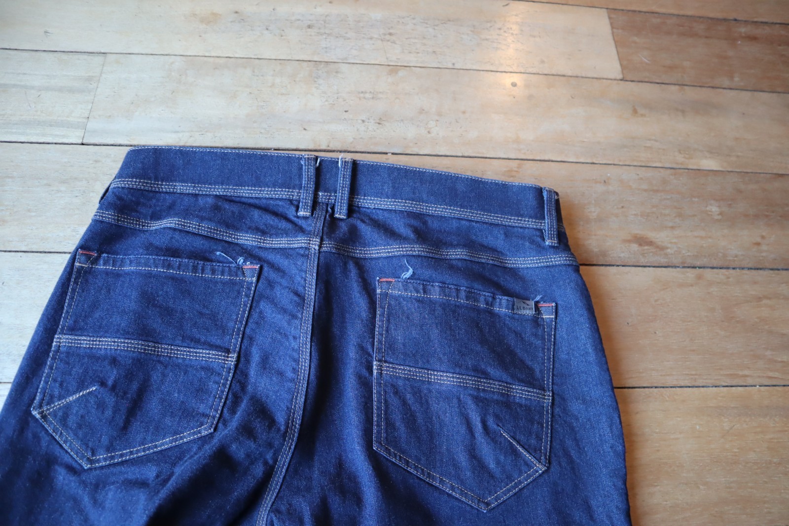 Dark Blue Denim LL BEAN Fleece Lined Jeans 36 x 32 image 5