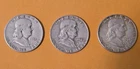 1951 - 1952 - 1961 (Lot of 3) Ben Franklin Half Dollars, 90% SILVER