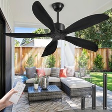 52 Inch Ceiling Fan No Light with Remote, USA Original Patent Outdoor Ceiling...