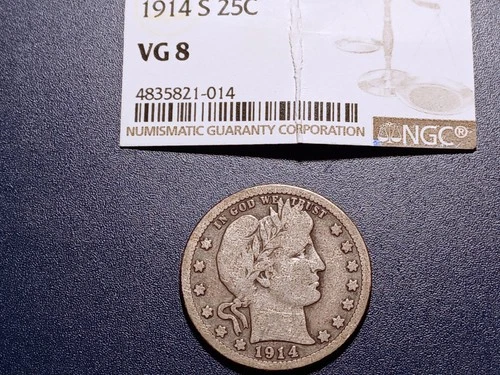 VG 1914-S Barber Quarter (better date)
