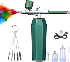 Auto Airbrush Kit with Compressor Rechargeable Handheld Spray Gun 0.4mm Nozzle