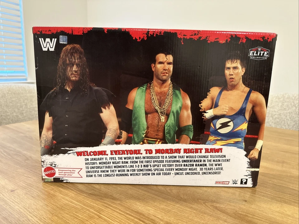 Paquete de 3 navajas de afeitar Ramon Undertaker 1-2-3 Kid Target WWE Elite Raw 30 aniversario Foto 3 de 4