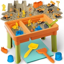Lehoo Castle Sensory Table with Sensory Sand, Sensory Bin with Lid & 2.6lbs P...