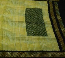 Sushila Vintage Green Saree 100 Pure Crepe Silk Printed 5 Yard Soft Fabric