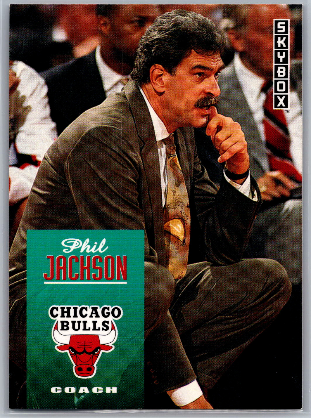 Phil Jackson SkyBox 258 1992-93 Chicago Bulls - NBA Cards! NM