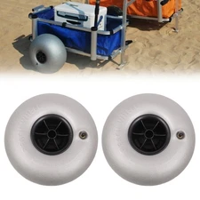 2Pc 10" Pneumatic PVC Tire Beach Wheel Beach Balloon Wheel f/ Kayak Dolly Cart