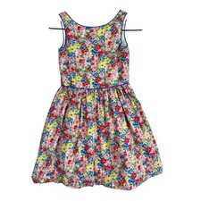 Polo Ralph Lauren Girls Floral Ruffled Cotton Poplin Dress Spring Flowers - 6