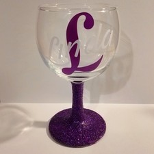 Personalised Glitter Stemmed Wine Glass Or Champagne Flute  For Any Occasion
