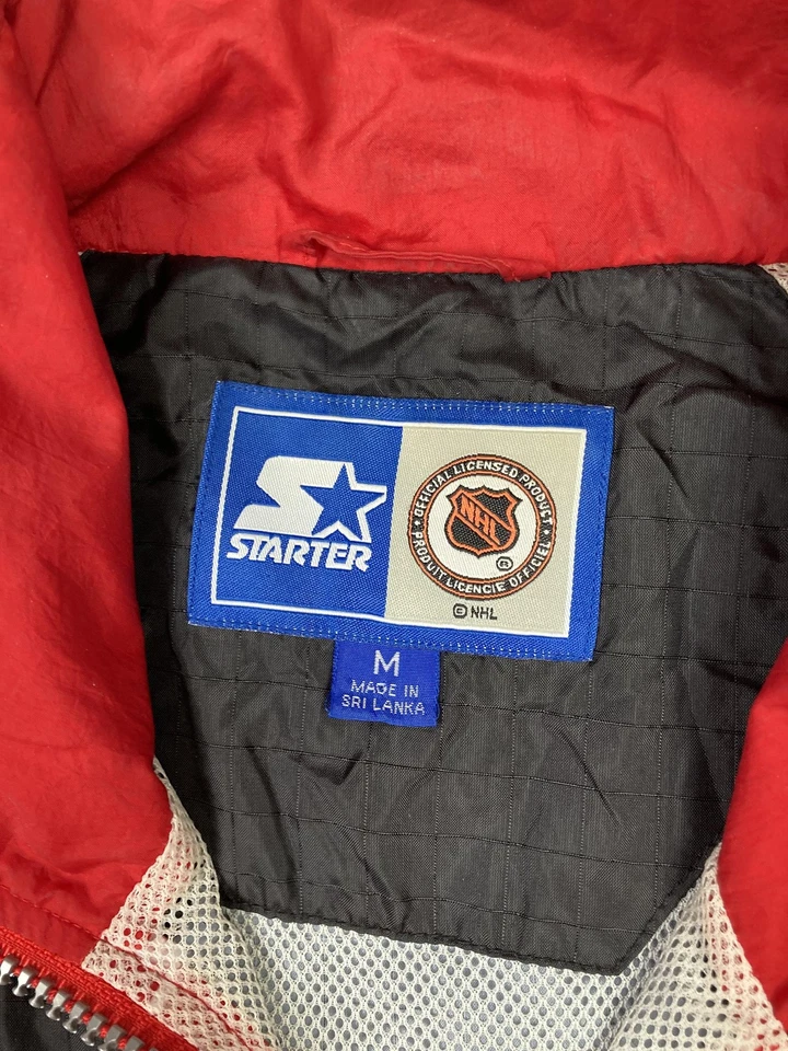 Chaqueta De Colección Detroit Red Wings Para Hombre Mediana Roja Negra NHL Hockey Starter Años 90 Foto 4 de 4