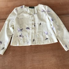 Harve Benard Blazer Women 10P Purple Floral Button Up Pocket Long Sleeve