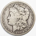 1891-CC Morgan Silver Dollar Carson City Mint Very Good (VG) - Exact Shown