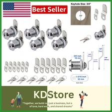 Secure Your Space: 6-Pack Waterproof Cam Locks for Files, Mailboxes & More