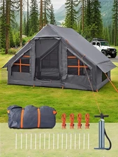 Inflatable Tents for Camping - Easy Blow Up Glamping Tent with Hand Pump, Waterp