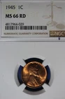 1945 NGC- MS66 RD LINCOLN WHEAT CENT #B50525