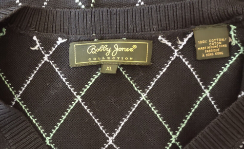 Bobby Jones Mens Sweater Vest XL Golf Cotton Knit Embroidered Diamond Pattern - Picture 4 of 11