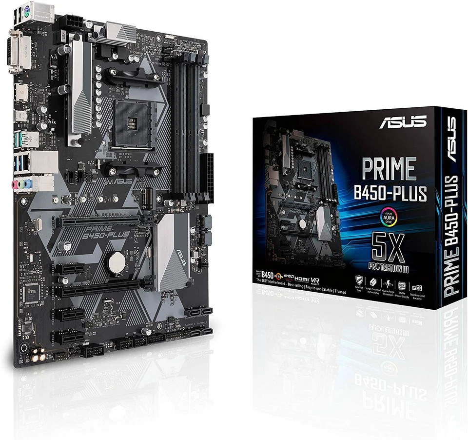 Asus Prime B450-PLUS Scheda Madre PC ATX Socket AMD Ryzen AM4 DDR4 PCIe 3.0 RGB