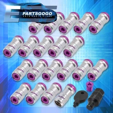 20PCS M12 x 1.5mm Open/Close Extended Heavy Chrome Steel Racing Lug Nuts Purple