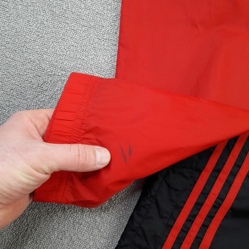 AC Milan Mens Jacket Small Black Red Adidas Fotball Training Sports Rain Coat - Picture 15 of 17