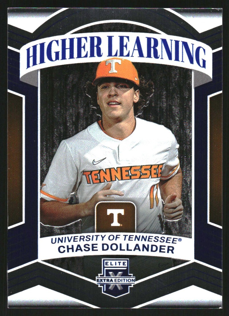 2023 Elite Extra Edition Higher Learning Blue #HL12 Chase Dollander /199