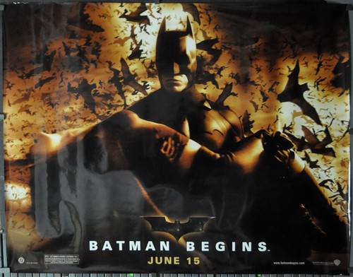 Batman Begins 2005 Orig 46X60 Subway Film Poster Christian Bale Michael Caine