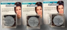 Invisi Bobble Original Traceless Hair Ring Black 3 Pack Lot of 3 NEW