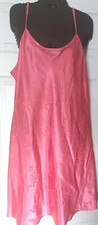 Valerie Stevens Floral Slip Dress Nightgown Size Large Melon Pink Satin Romantic