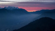 Landscape calm clouds dawn dusk forest mist mountains Custom Gaming Mat Desk