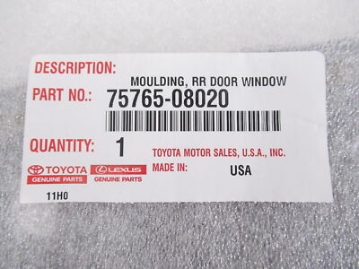 omiページ Genuine OEM Toyota 75765-08020 Right Rear Door Molding 2011-2020