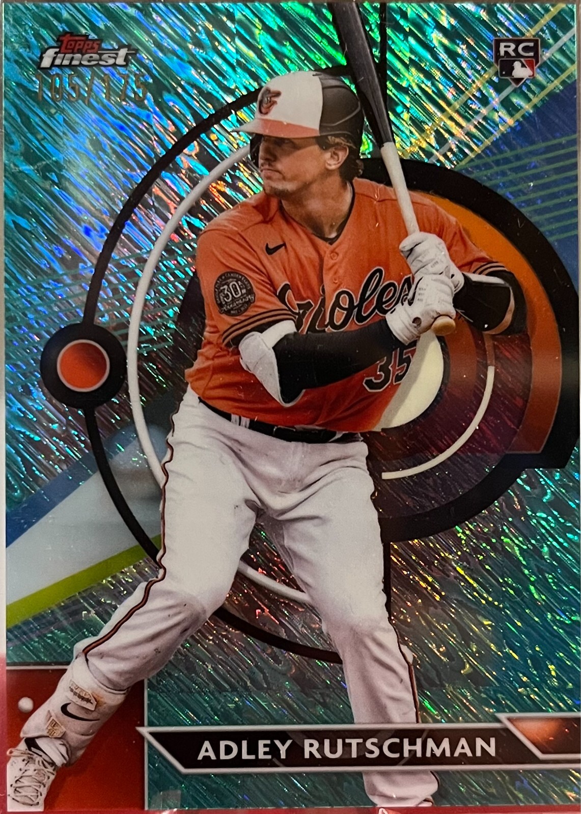 2023 Topps Finest Adley Rutschman Teal Shimmer Refractor RC Rookie /175!