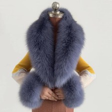 Women's Real Fox Fur Collar Scarf Warm Winter Scarves Shawl Wrist Cuffs One Set