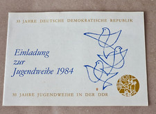 DDR  -   Einladung zur Jugendweihe 1984 - 31.Oberschule "LEW Tolstoi"  Cottbus