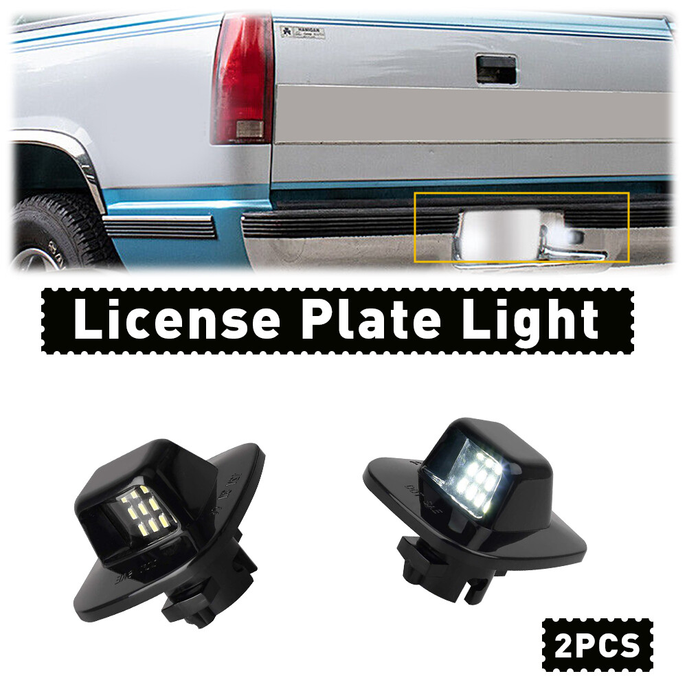 Upgrade Your 88-00 Chevy C/K 1500 2500 3500 with Bright White LED License Plate Lights Tag Lamps Pair
