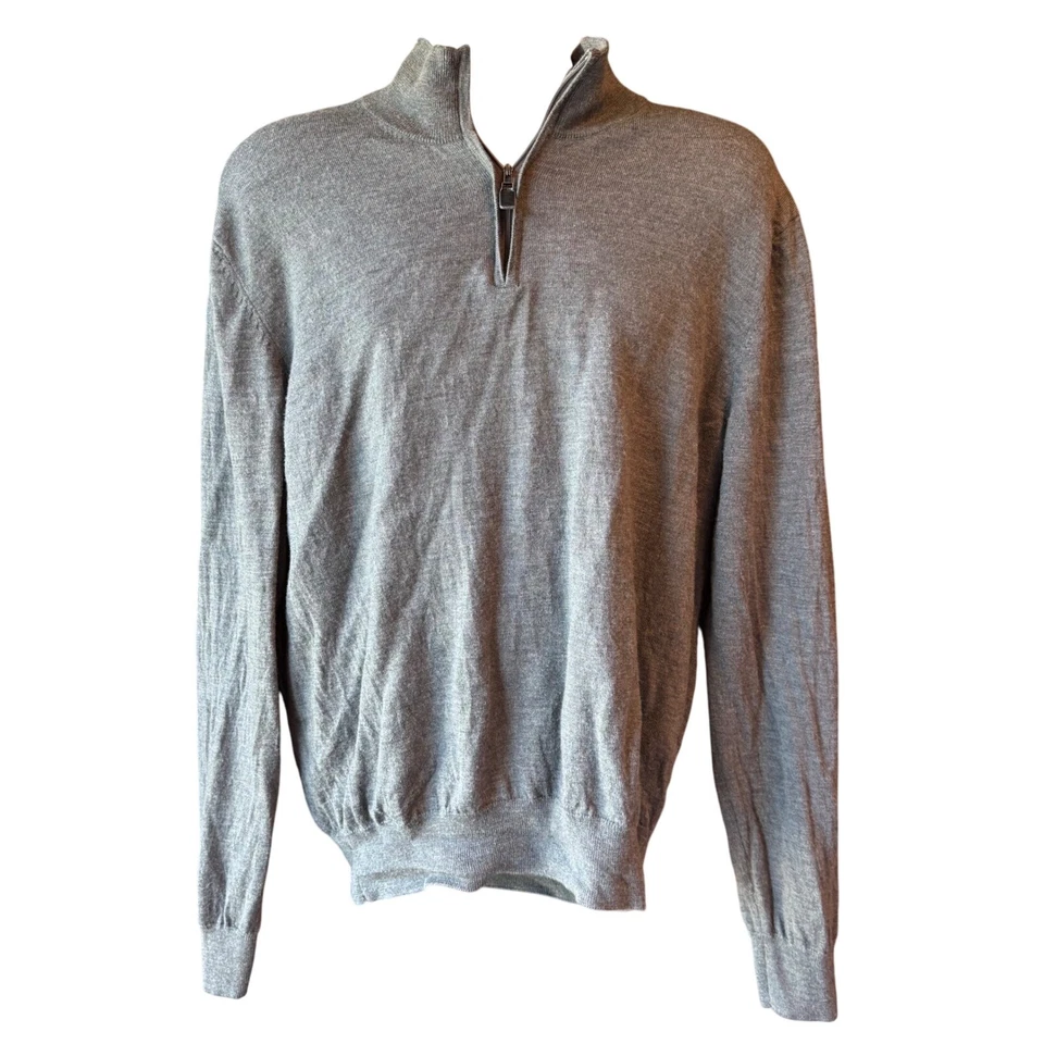 JOS. A. BANK Traveler Bundle of 2 Merino Wool 1/4 Zip Sweaters Navy Gray Sz XXL - Image 2 of 4